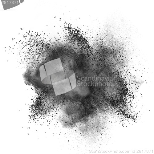 Image of Black powder explosion isolated on white