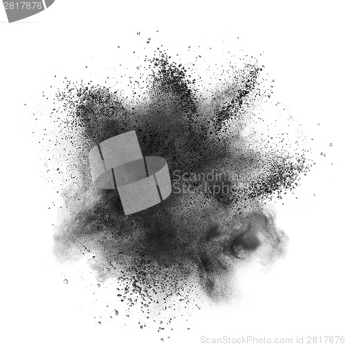 Image of Black powder explosion isolated on white