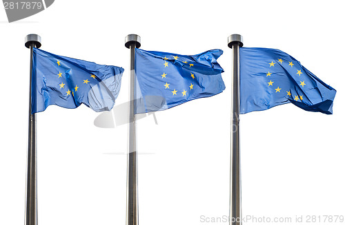 Image of European Union flags isolated on white