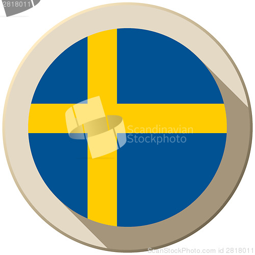 Image of Sweden Flag Button Icon Modern