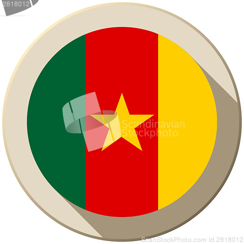 Image of Cameroon Flag Button Icon Modern