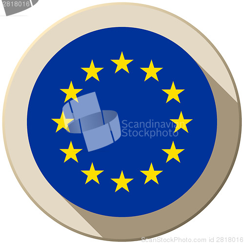 Image of Europe Flag Button Icon Modern
