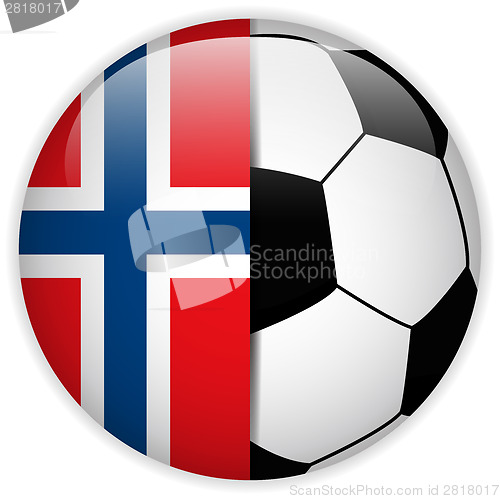 Image of Norway Flag with Soccer Ball Background