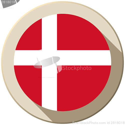 Image of Denmark Flag Button Icon Modern