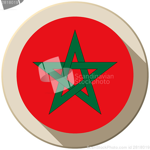 Image of Morocco Flag Button Icon Modern