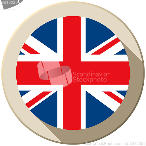 Image of UK Flag Button Icon Modern