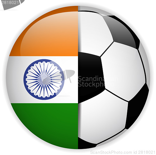 Image of India Flag with Soccer Ball Background