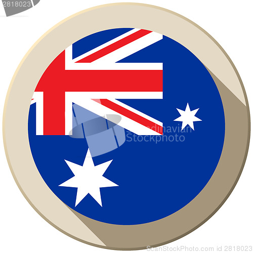 Image of Australia Flag Button Icon Modern