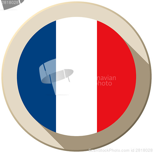 Image of France Flag Button Icon Modern