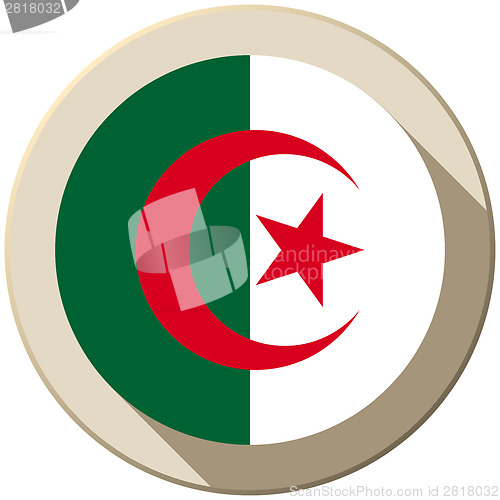 Image of Algeria Flag Button Icon Modern