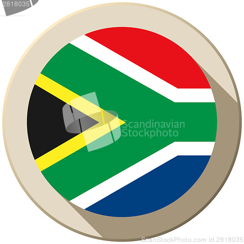 Image of South Africa Flag Button Icon Modern