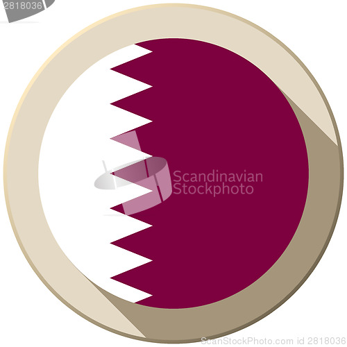 Image of Qatar Flag Button Icon Modern