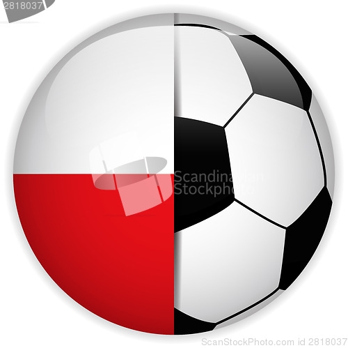 Image of Poland Flag with Soccer Ball Background