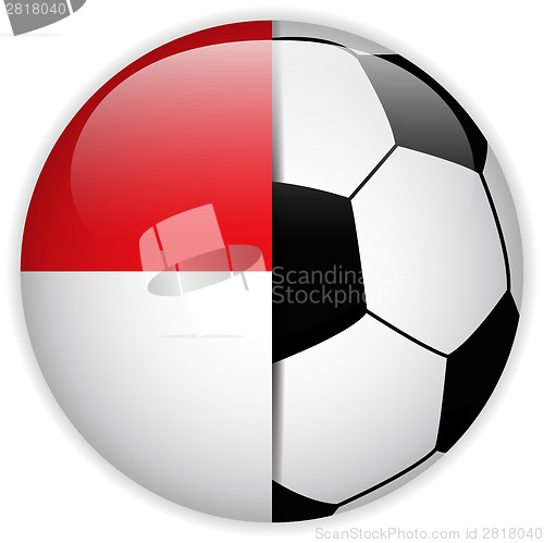 Image of Monaco Flag with Soccer Ball Background
