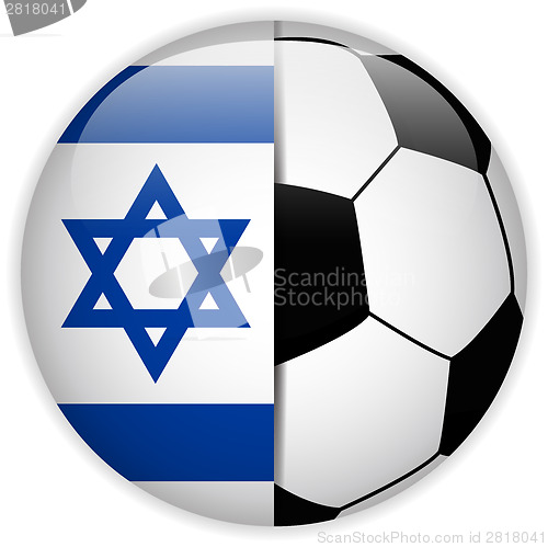 Image of Israel Flag with Soccer Ball Background