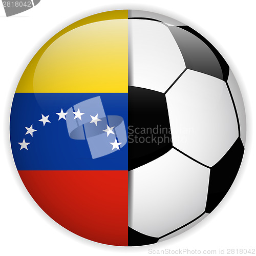 Image of Venezuela Flag with Soccer Ball Background