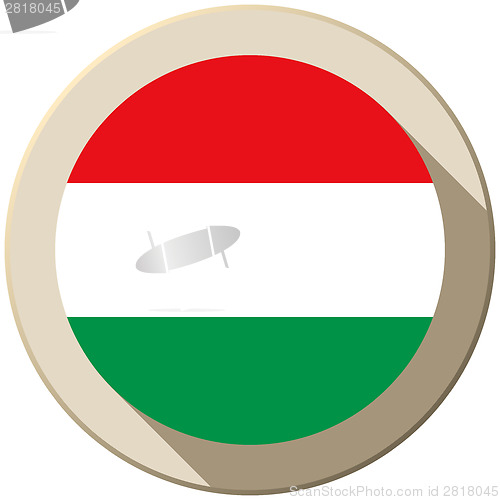 Image of Hungary Flag Button Icon Modern