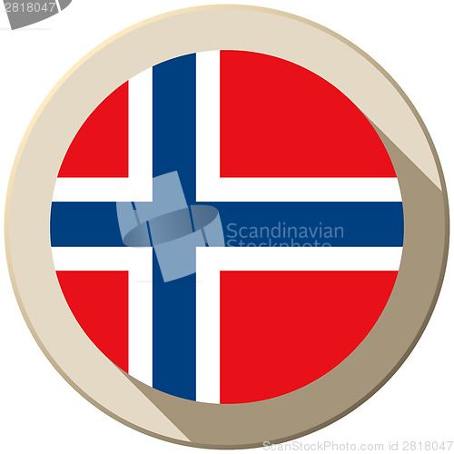 Image of Norway Flag Button Icon Modern