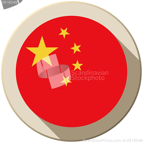 Image of China Flag Button Icon Modern