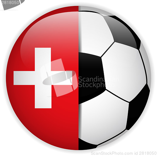 Image of Switzerland Flag with Soccer Ball Background