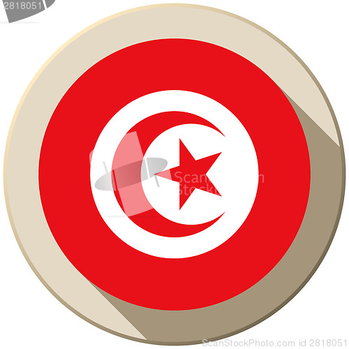 Image of Tunisia Flag Button Icon Modern