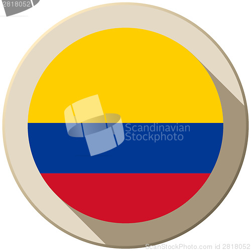 Image of Colombia Flag Button Icon Modern