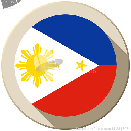 Image of Philippines Flag Button Icon Modern