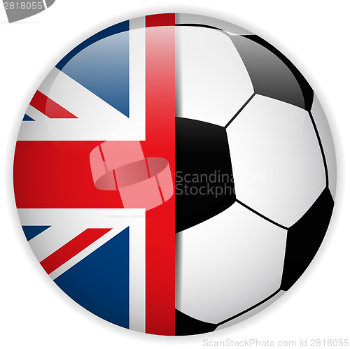 Image of UK Flag with Soccer Ball Background