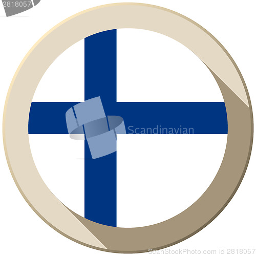 Image of Finland Flag Button Icon Modern