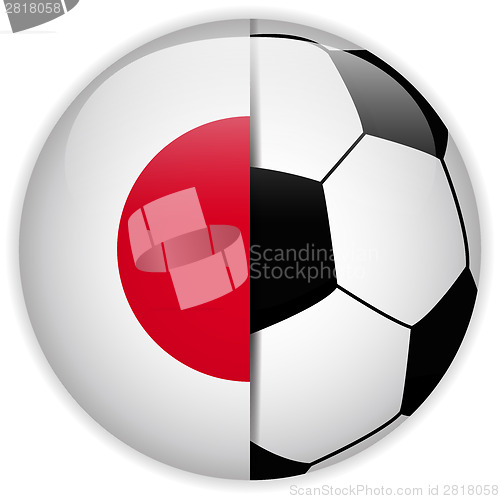 Image of Japan Flag with Soccer Ball Background