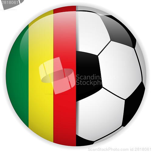 Image of Mali Flag with Soccer Ball Background