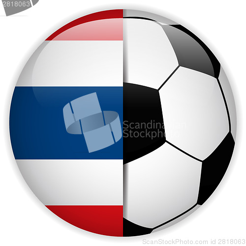 Image of Thailand Flag with Soccer Ball Background