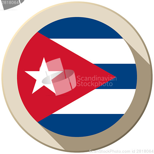 Image of Cuba Flag Button Icon Modern