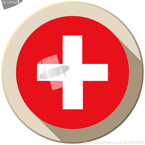 Image of Switzerland Flag Button Icon Modern
