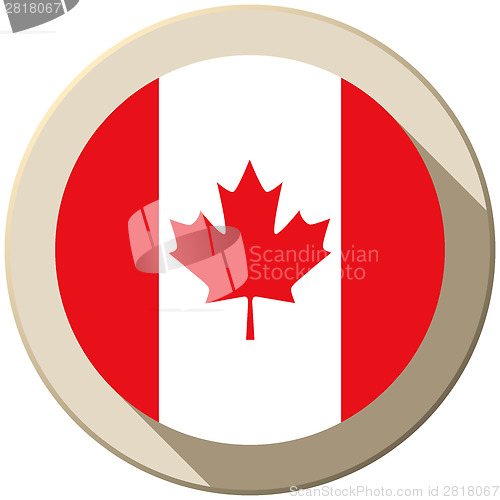 Image of Canada Flag Button Icon Modern