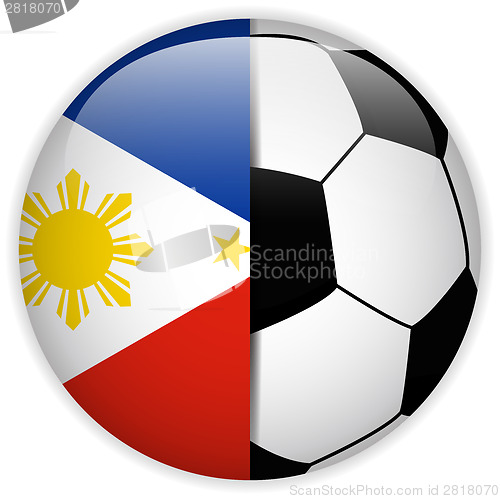 Image of Philippines Flag with Soccer Ball Background