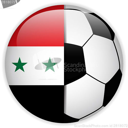 Image of Syria Flag with Soccer Ball Background