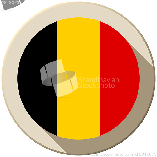 Image of Belgium Flag Button Icon Modern