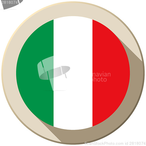 Image of Italy Flag Button Icon Modern