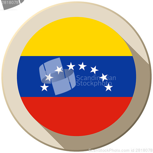 Image of Venezuela Flag Button Icon Modern