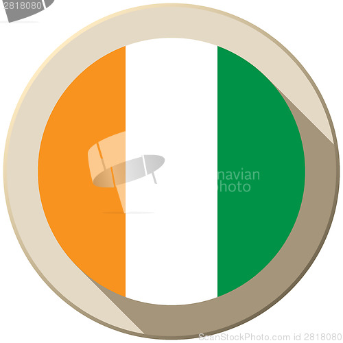 Image of Ireland Flag Button Icon Modern