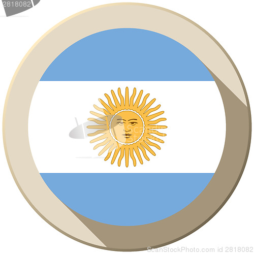 Image of Argentina Flag Button Icon Modern