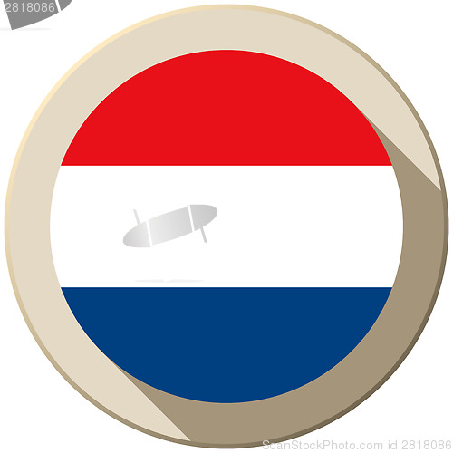 Image of Netherlands Flag Button Icon Modern