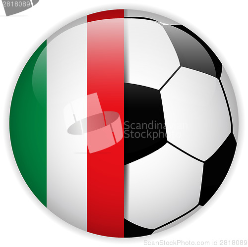 Image of Italy Flag with Soccer Ball Background