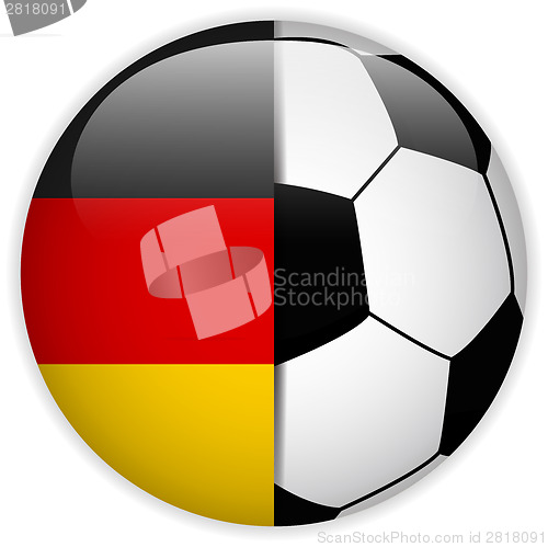 Image of Germany Flag with Soccer Ball Background