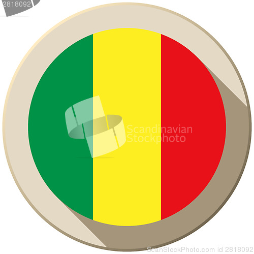 Image of Mali Flag Button Icon Modern