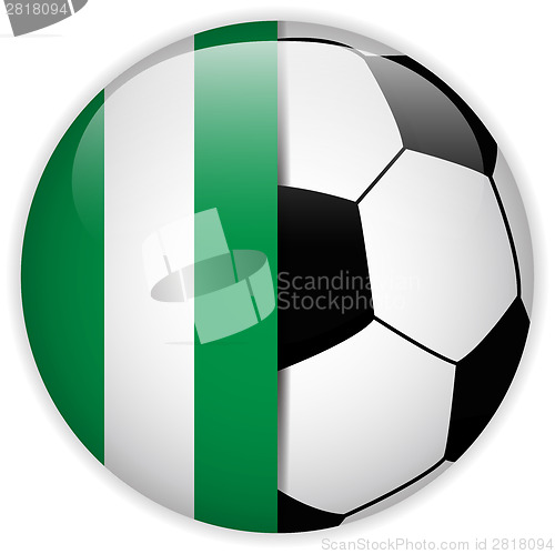 Image of Nigeria Flag with Soccer Ball Background