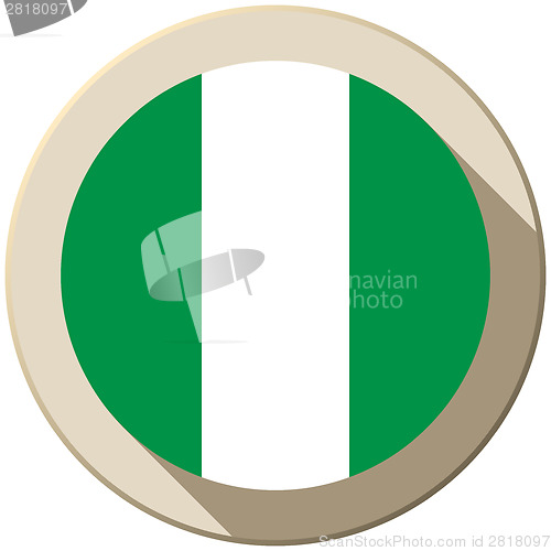 Image of Nigeria Flag Button Icon Modern