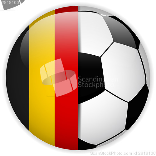 Image of Belgium Flag with Soccer Ball Background