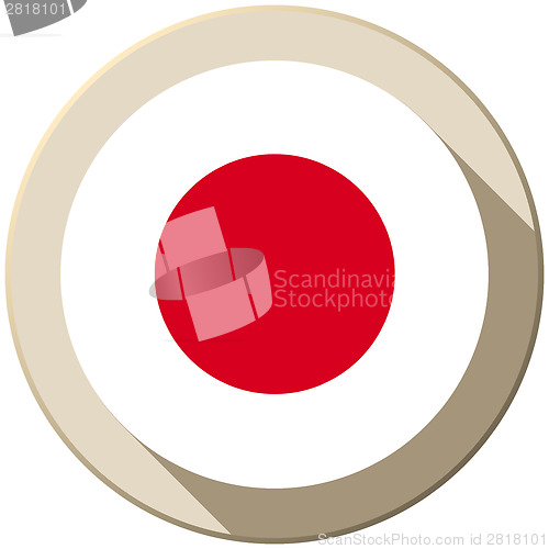 Image of Japan Flag Button Icon Modern